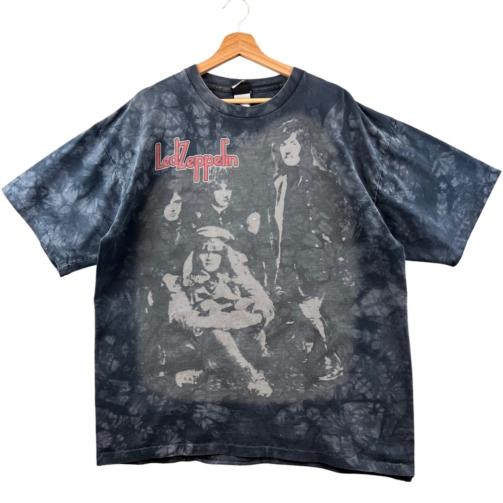 Vintage 2005 Liquid Blue Led Zeppelin Tie‎ Dye Band Graphic T Shirt M